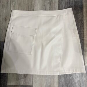 LOFT A-Line Faux Leather Skirt